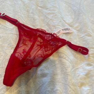 Elegant Red Lace Thong